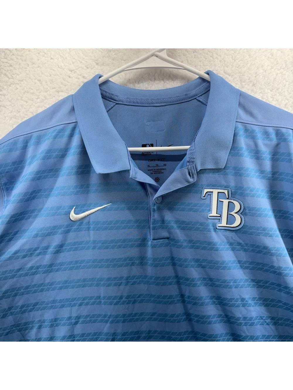 Nike Tampa Bay Rays Victory Dri-FIT Polo Mens XL Light Blue Authentic Collection